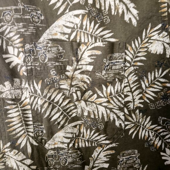 Woolrich Shirt Mens XL Short Sleeve Button Down Tropical Palm Trees Made USA - Picture 3 of 8